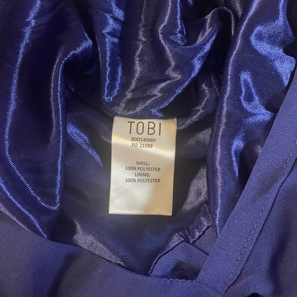 NWT - TOBI Cobalt Blue Open Back Shift Mini Party Summer Dress / Size M - Picture 9 of 10